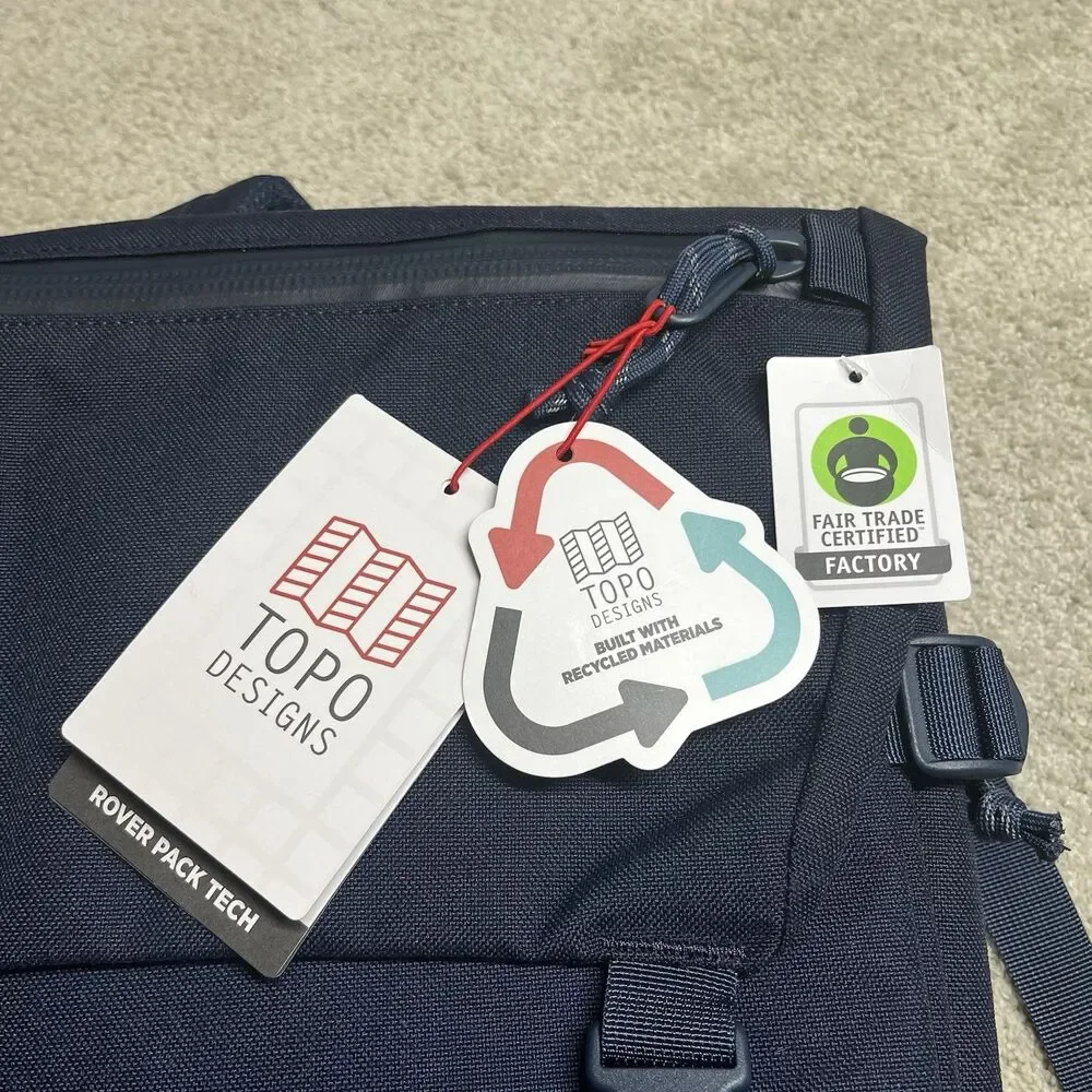 NEW Topo Designs Rover Pack Tech Backpack 24L. Navy Blue Laptop Comupter Bag NWT